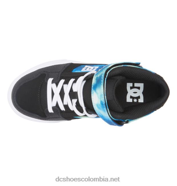 zapatos de caña alta con cordones elásticos puros para niños negro/azul/verde DC Shoes X4RB0533