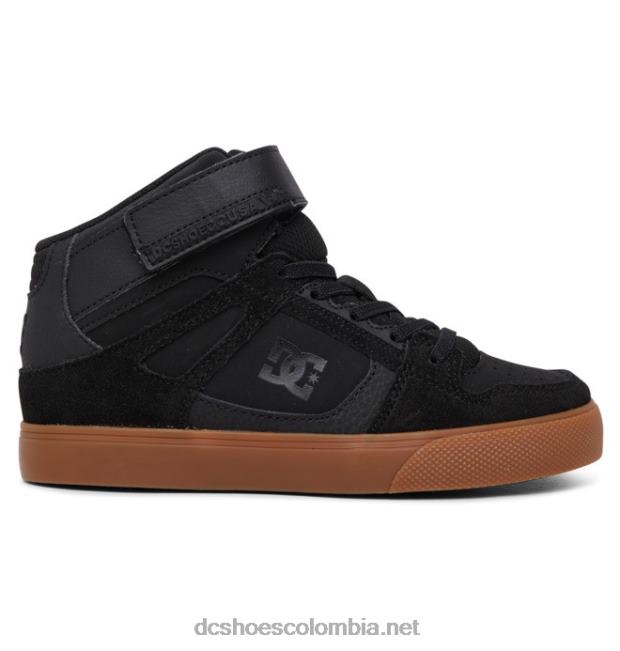 zapatos de caña alta con cordones elásticos puros para niños negro/goma DC Shoes X4RB0546