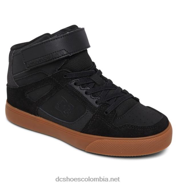 zapatos de caña alta con cordones elásticos puros para niños negro/goma DC Shoes X4RB0546