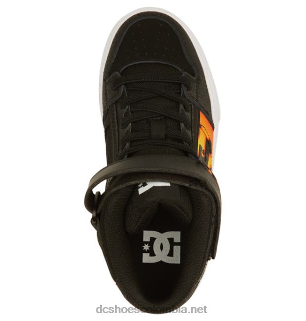 zapatos de caña alta con cordones elásticos puros para niños negro/llamas DC Shoes X4RB0523