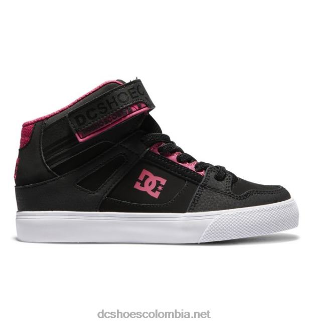 zapatos de caña alta con cordones elásticos puros para niños negro/rosa DC Shoes X4RB0529