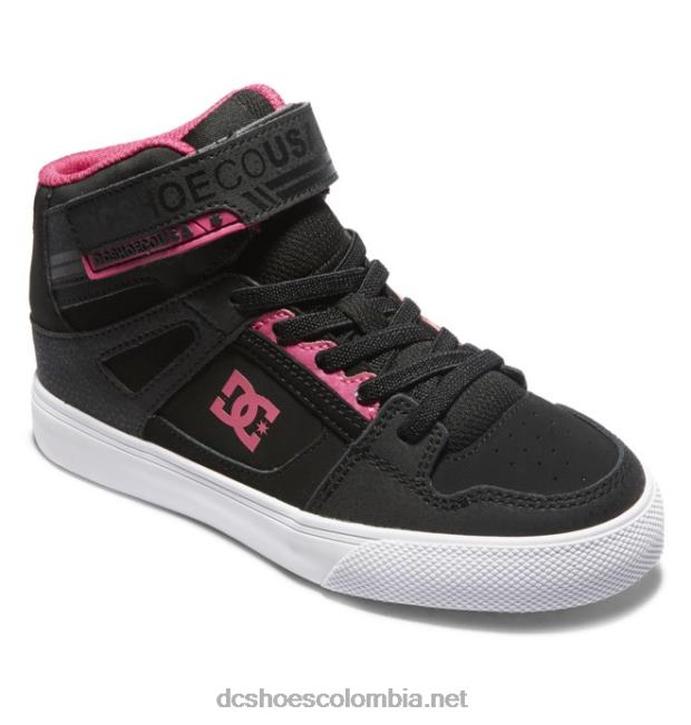 zapatos de caña alta con cordones elásticos puros para niños negro/rosa DC Shoes X4RB0529