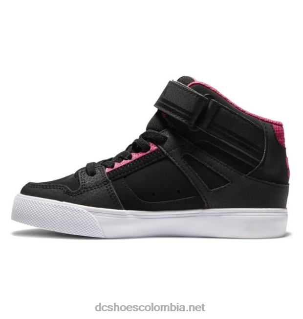 zapatos de caña alta con cordones elásticos puros para niños negro/rosa DC Shoes X4RB0529