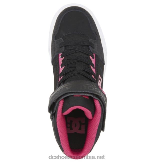zapatos de caña alta con cordones elásticos puros para niños negro/rosa DC Shoes X4RB0529