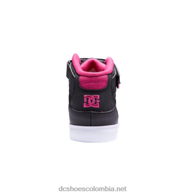 zapatos de caña alta con cordones elásticos puros para niños negro/rosa DC Shoes X4RB0529