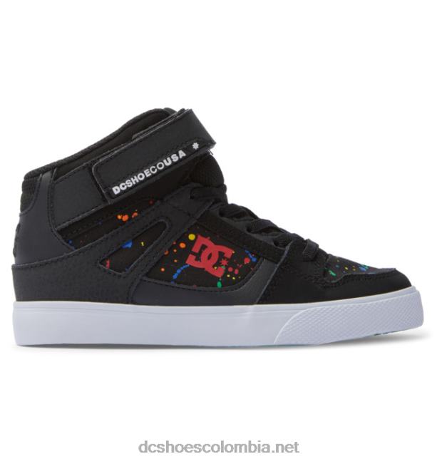 zapatos de caña alta con cordones elásticos puros para niños negro/salpicadura DC Shoes X4RB0526