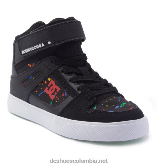 zapatos de caña alta con cordones elásticos puros para niños negro/salpicadura DC Shoes X4RB0526