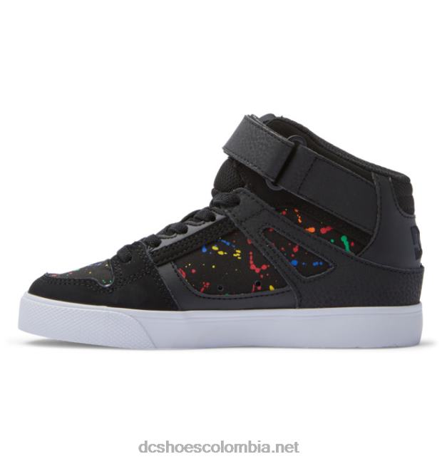 zapatos de caña alta con cordones elásticos puros para niños negro/salpicadura DC Shoes X4RB0526