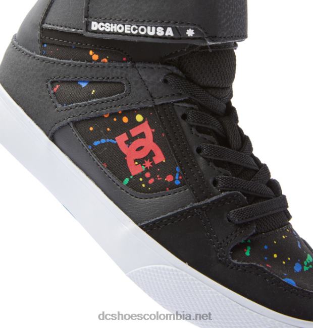 zapatos de caña alta con cordones elásticos puros para niños negro/salpicadura DC Shoes X4RB0526