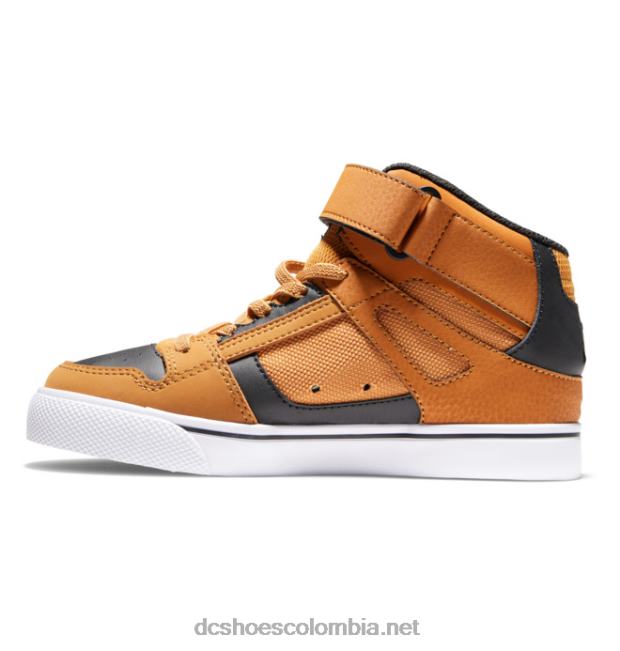zapatos de caña alta con cordones elásticos puros para niños trigo/negro DC Shoes X4RB0522