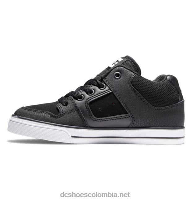 zapatos de caña media pure mid para niños blanco negro DC Shoes X4RB0556