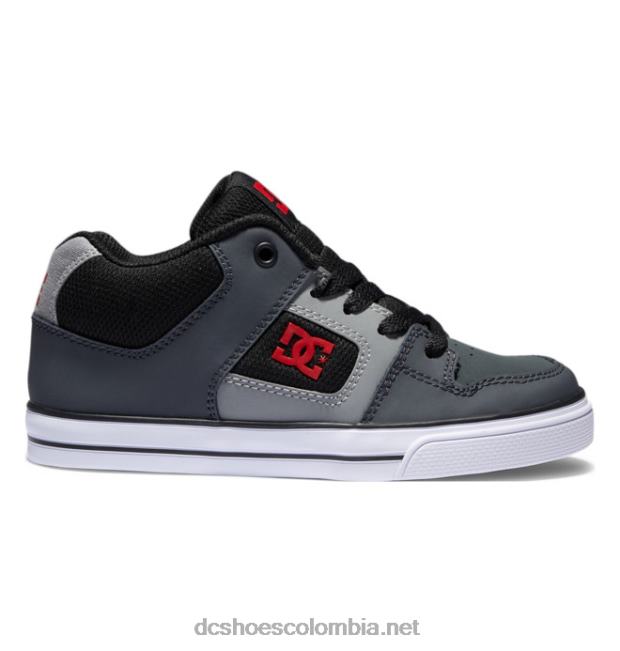 zapatos de caña media pure mid para niños negro/gris/blanco DC Shoes X4RB0549