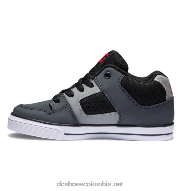 zapatos de caña media pure mid para niños negro/gris/blanco DC Shoes X4RB0549